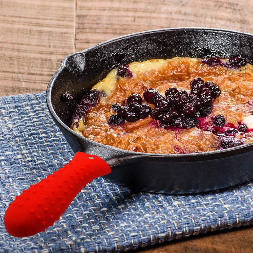Sunsella Silicone Cast Iron Potholder Set - Hot Handle Holder with 2 x Pan Scrapers & Silicone Hot Pad image 4