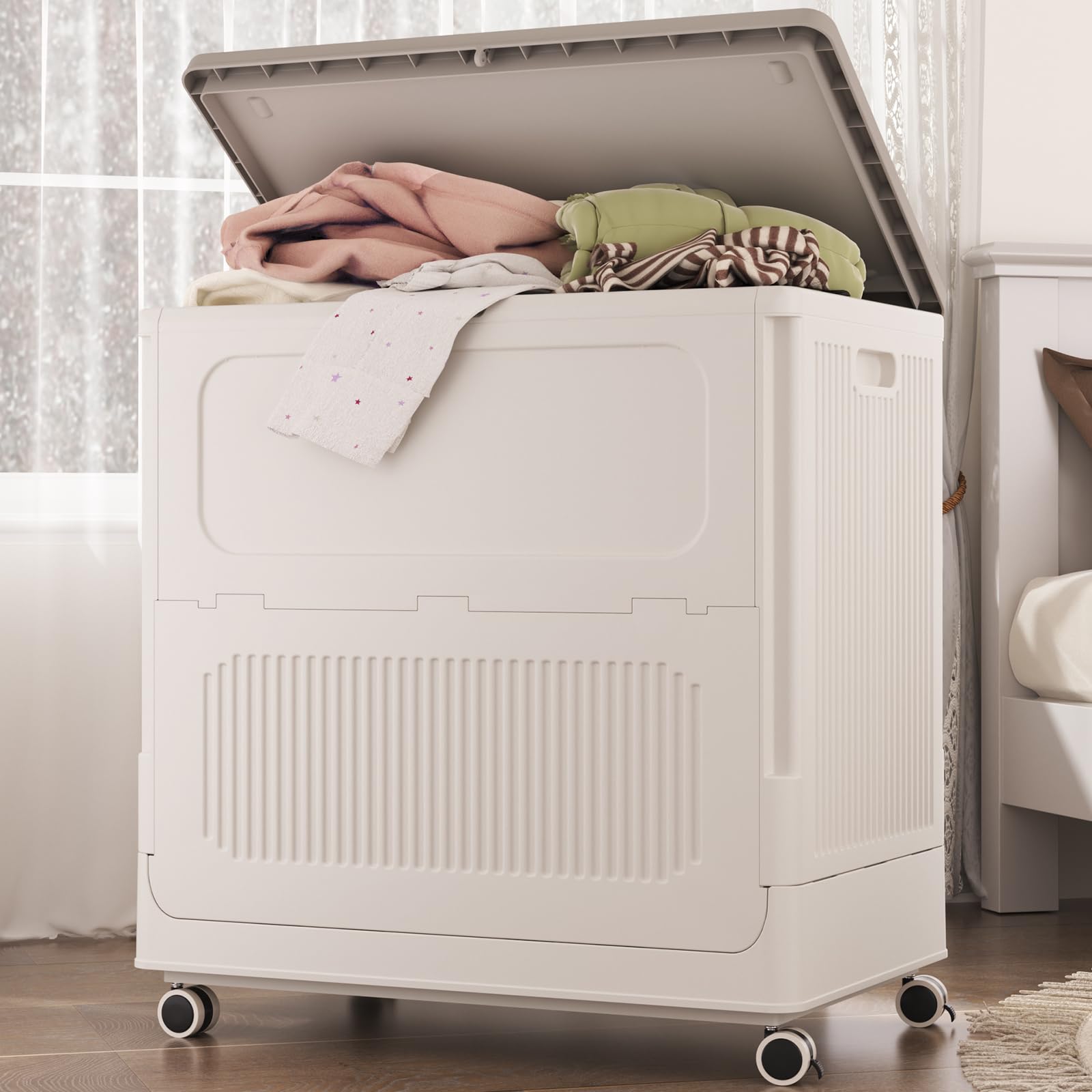 Amazon.com: HAIXIN HOME Rolling Laundry Hamper with Lid, 130L