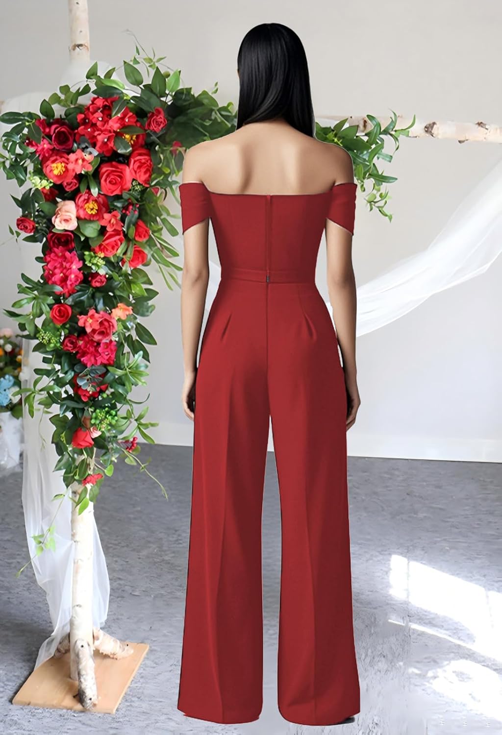 DeftSharp Women's Sexy Cocktail Party Clubwear Casual Working Rompers Long Dressy Jumpsuit - Image 4