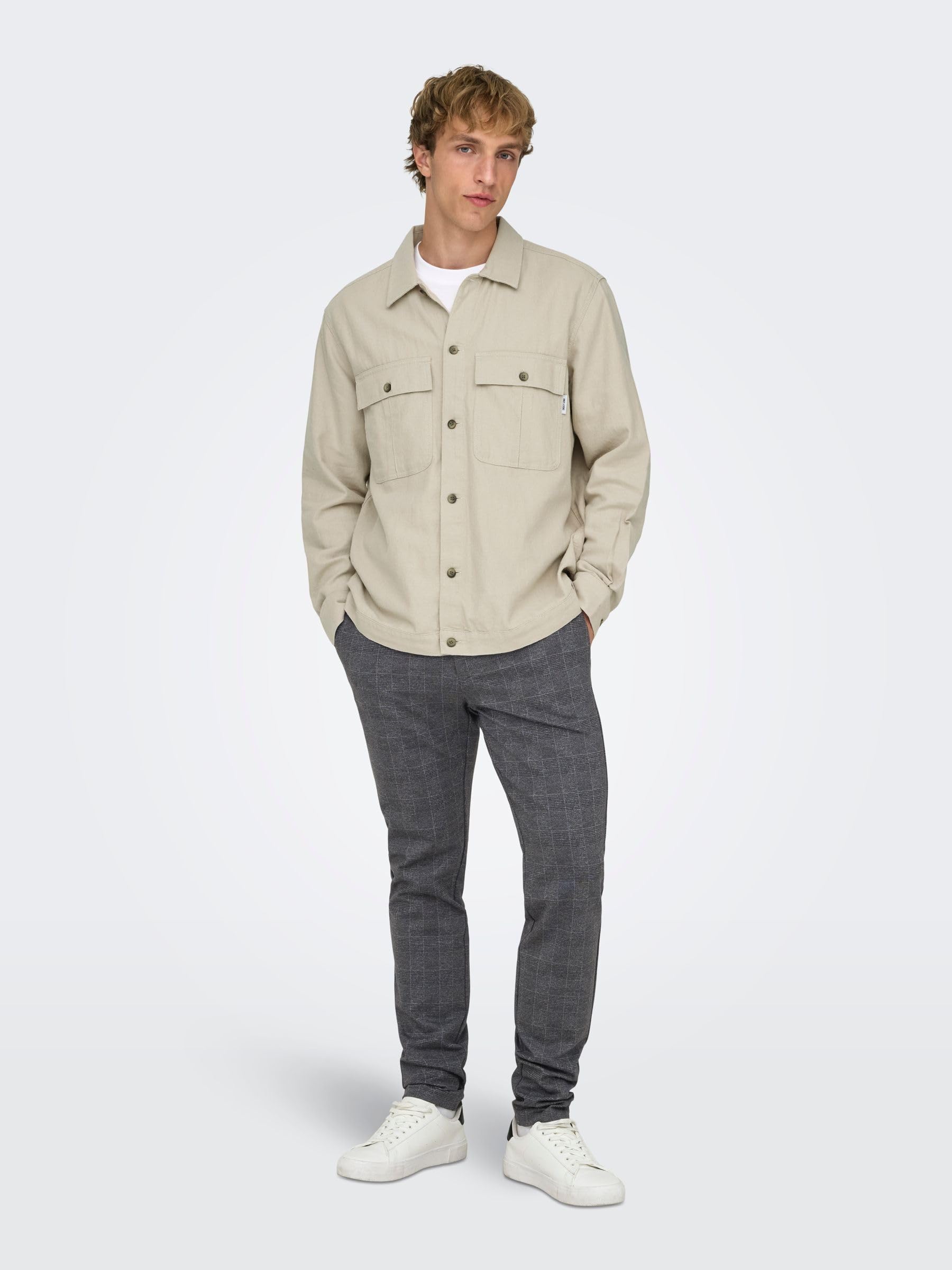 Only & Sons Herren Chino Hose ONSMARK Slim Check 9887 - Slim Fit - Stretch – Bild 3