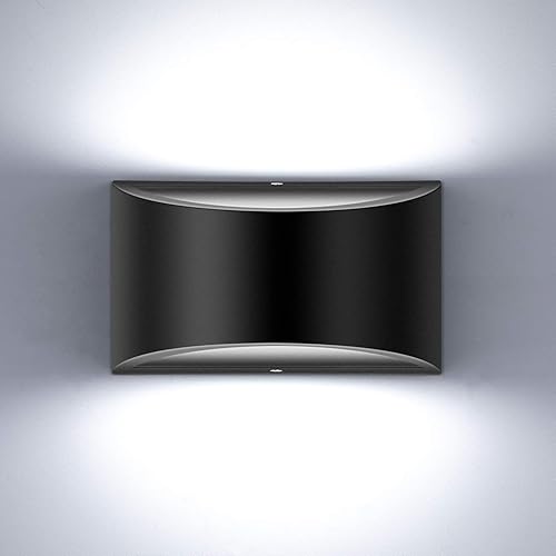 Lightess Modern Wall Sconces Indoor Wall Lamp Dimmable LED Up Down Wall Lamp 12W for Bedroom Living Room Staircase, Cool White