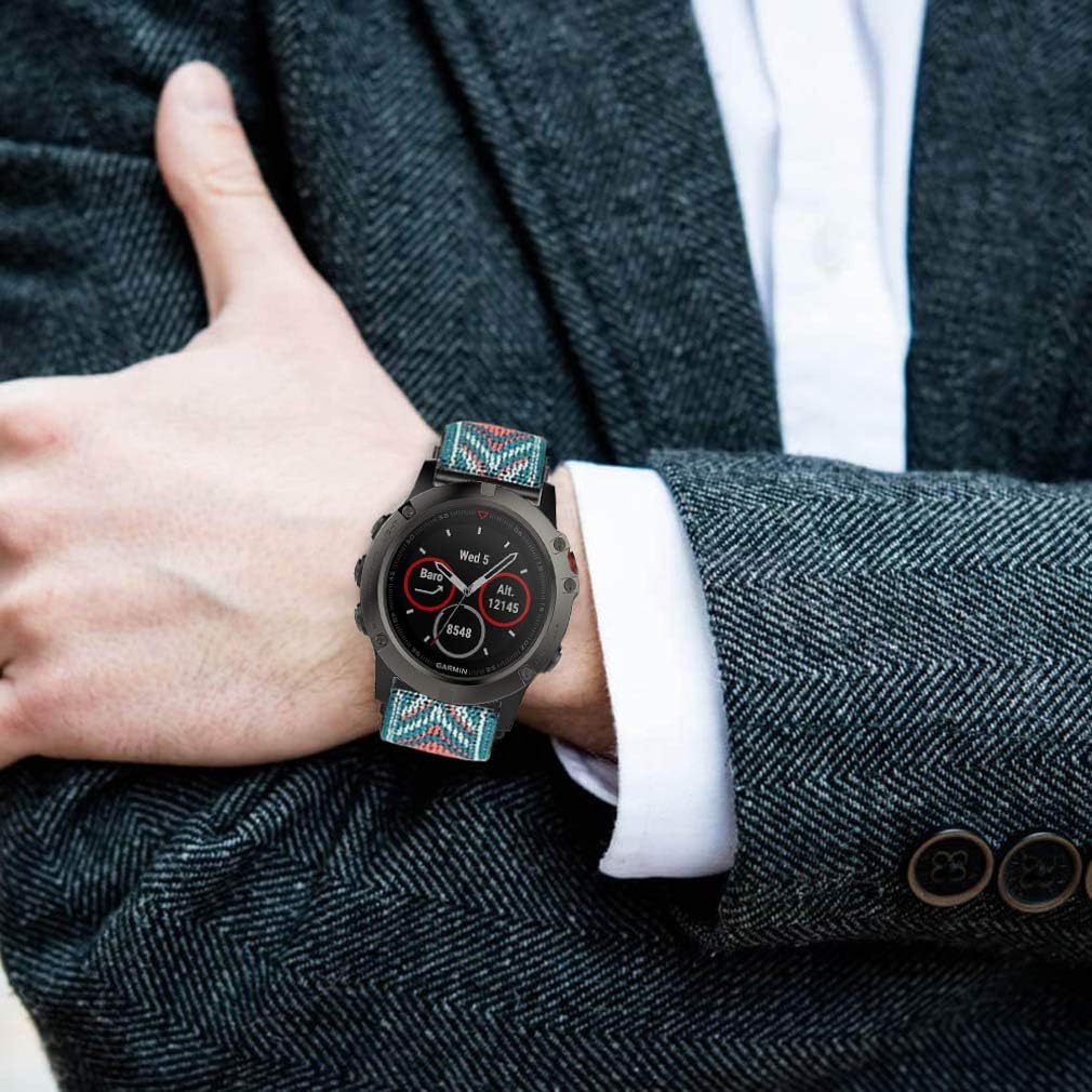 Fenix 8 47mm/Fenix 7/Fenix 6/5/epix Pro 47mm Watch Bands, 22mm Quick Easy Fit Elastic Nylon Replacement Stretchy Strap for Garmin Instinct, Fenix 6 Pro/7 Pro, Forerunner 955/935 - Image 5