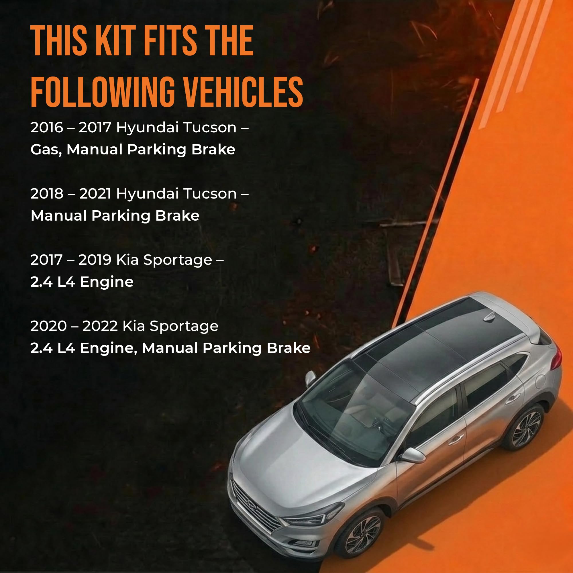 MAX Advanced Brakes Brake and Rotor Kit Front & Rear for 2016-2021 Hyundai Tucson, 2017-2022 Kia Sportage (w/Manual Parking Brake) | Carbon Ceramic Pads & Rotors | OE Replacement Brake Kit — view 2