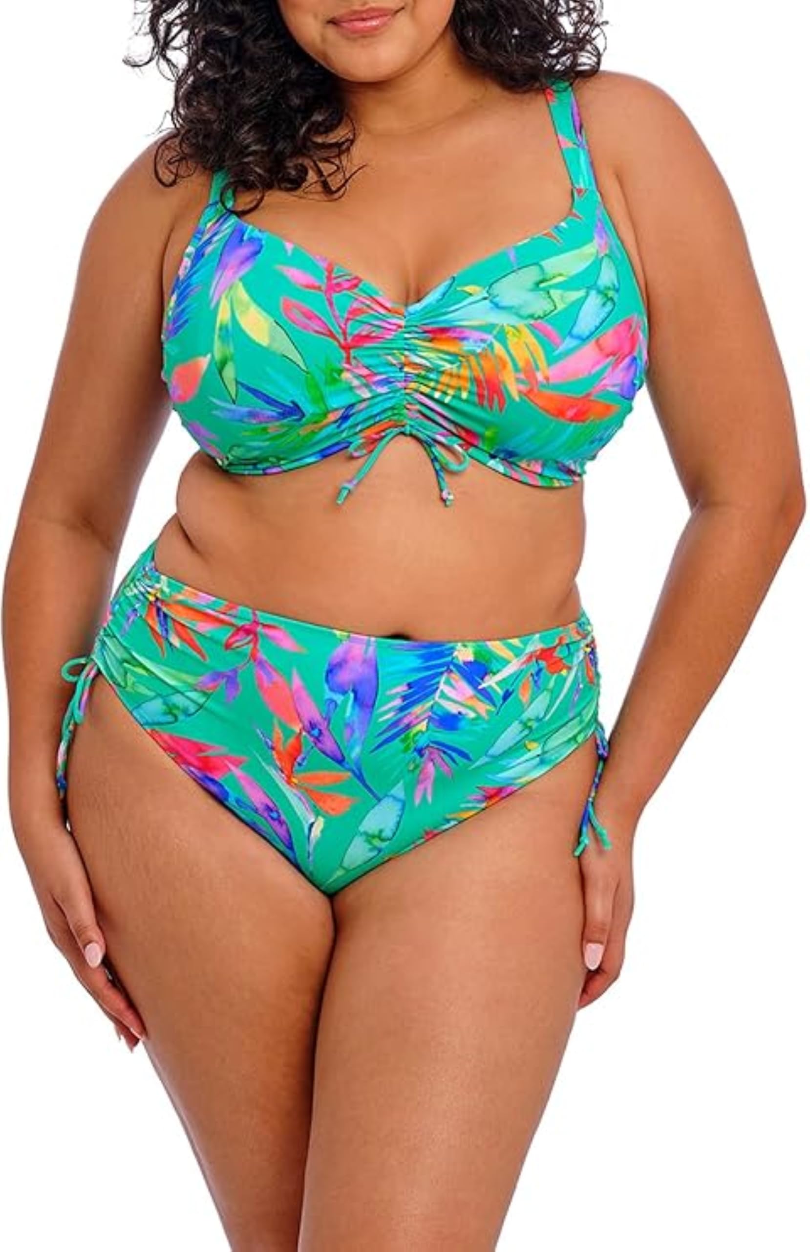 Elomi Damskie majtki bikini Toyama Tides regulowane, Jadeit, 22 Plus