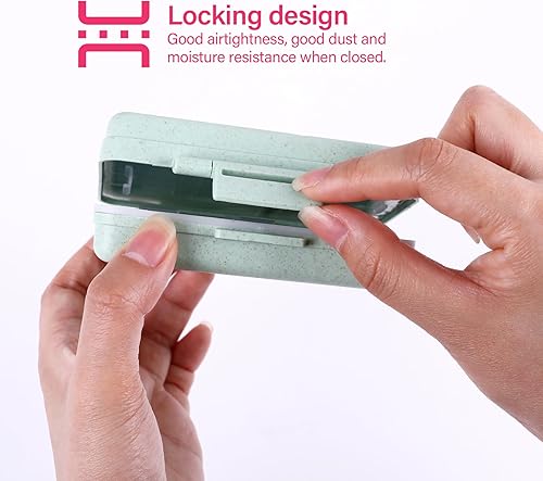 Miniatura 5 de Organizador de píldoras de 9 rejillas, pastillero portátil, compartimentos de gran capacidad, contenedor de píldoras de viaje, dispensador de