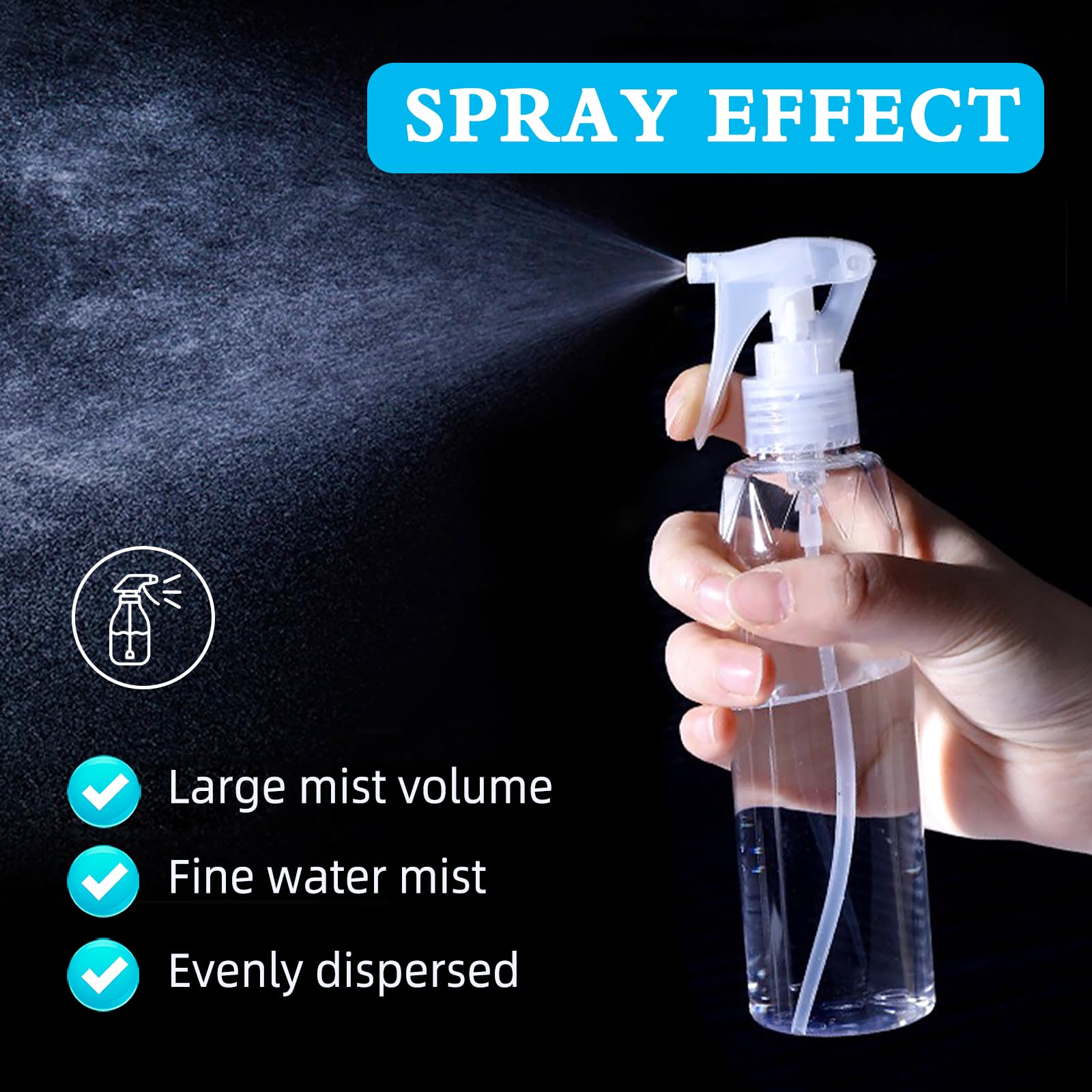 6 Spruzzini Da 200ml Con Etichette - Flaconi Spray Vuoti Per Pulizia, Piante O Beauty, Facili Da Riempire