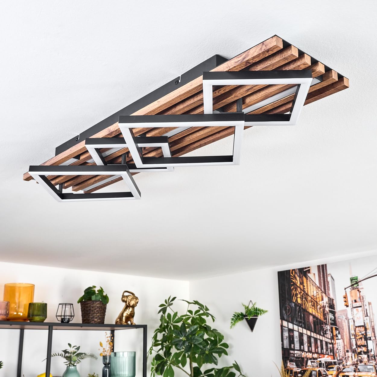 HOFSTEIN LED Deckenleuchte Cascada – Moderne Lampe Für Wohnzimmer, Schlafzimmer, Küche (18W, 3000K)