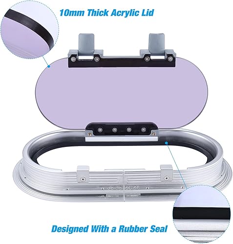 Miniatura 7 de Amarine Made Escotilla de cubierta de aluminio anodizado, placa de cubierta de barco en tamaño de 14.5 x 7.6 pulgadas, escotillas marinas para