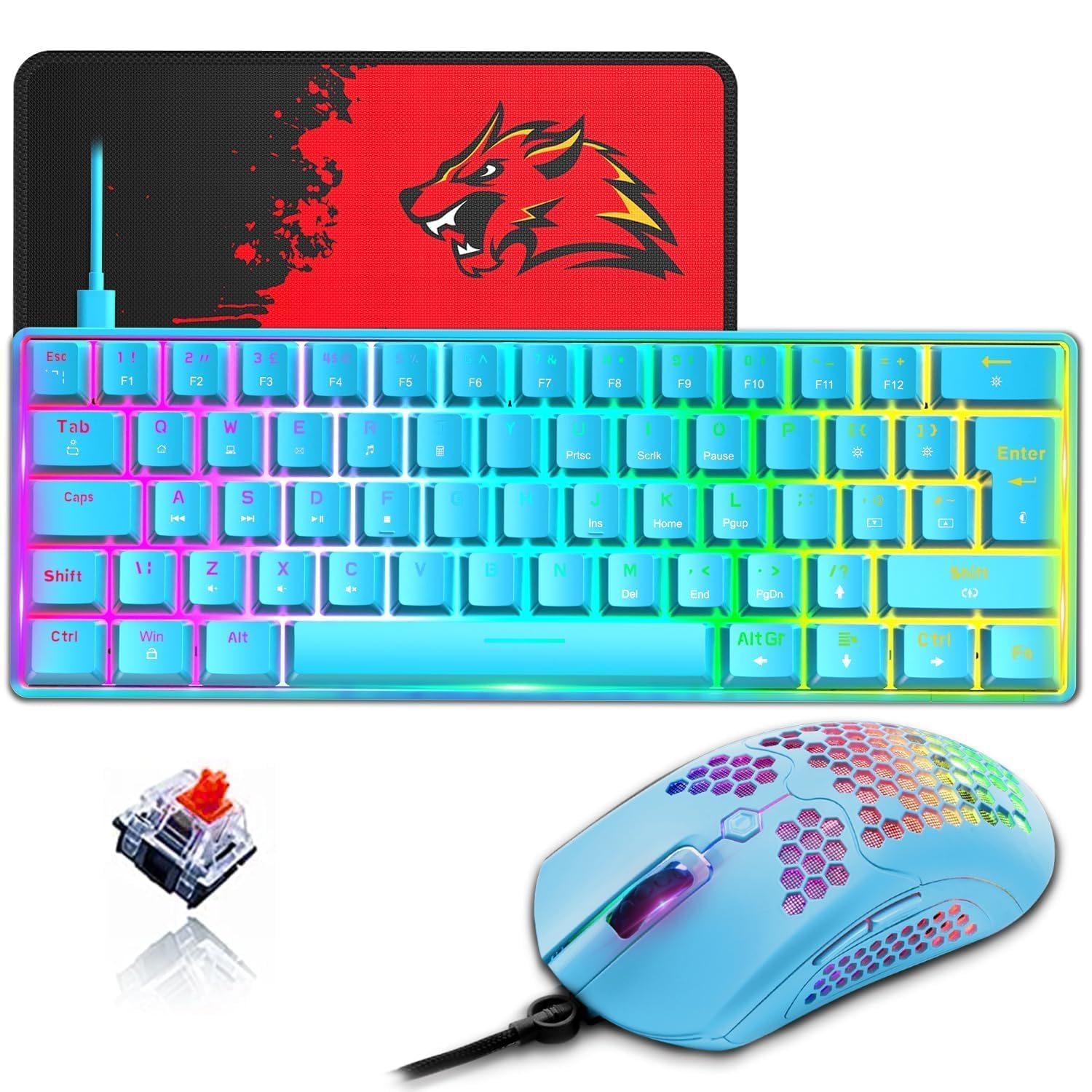 Amazon.com: ZIYOU LANG T60 60% Mechanical Gaming Keyboard & Mouse