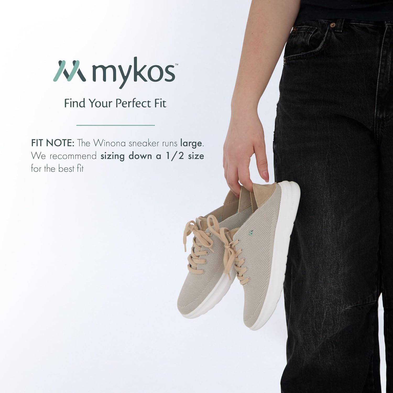 mykos - Winona Sneaker - Knit Travel Sneakers for Women - ARRO EVA Outsole - Casual Everyday Sneakers - Walking Sneakers for Women
