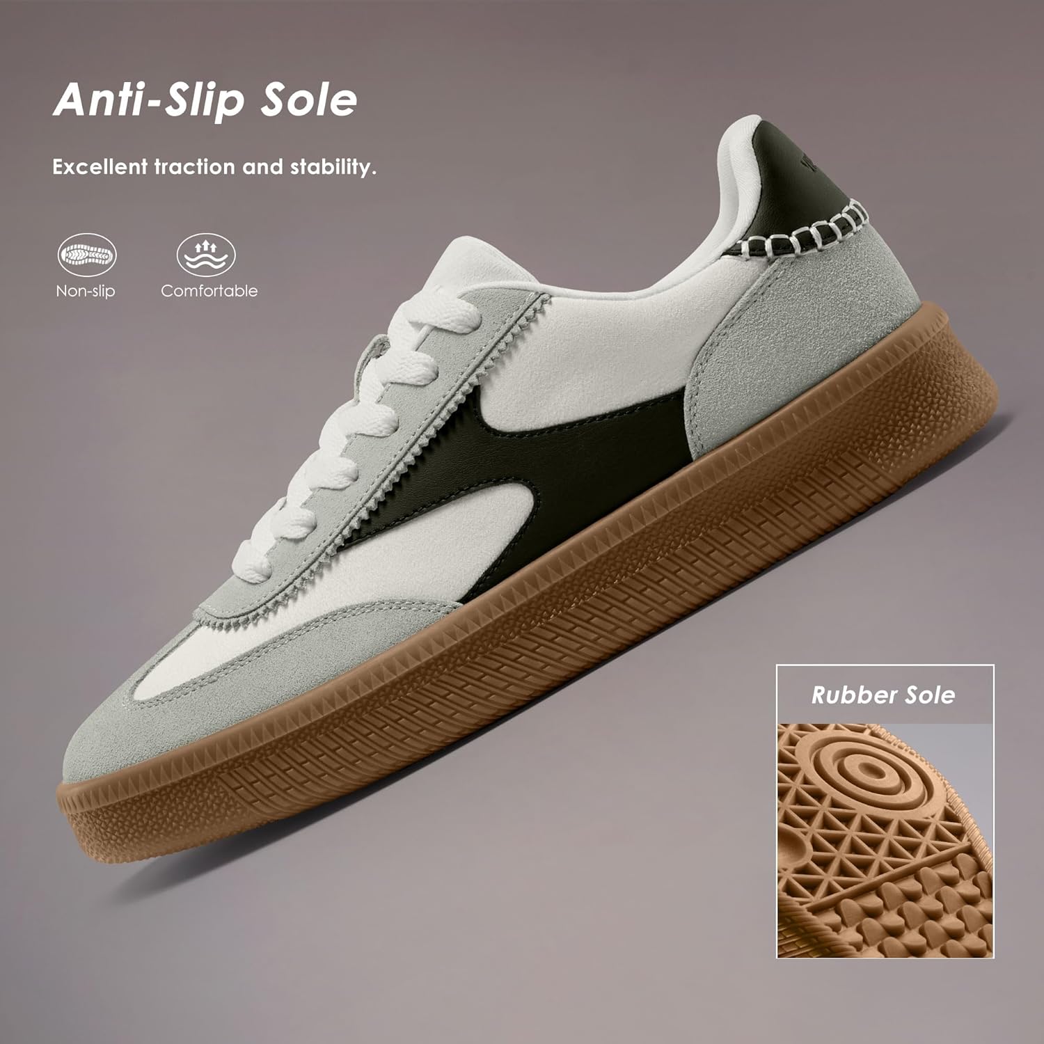 Vilanva Women's Fashion Sneakers Casual Tennis Shoes with Genuine Suede Classic Retro Gum Sole Walking Trendy Footwear - Image 6