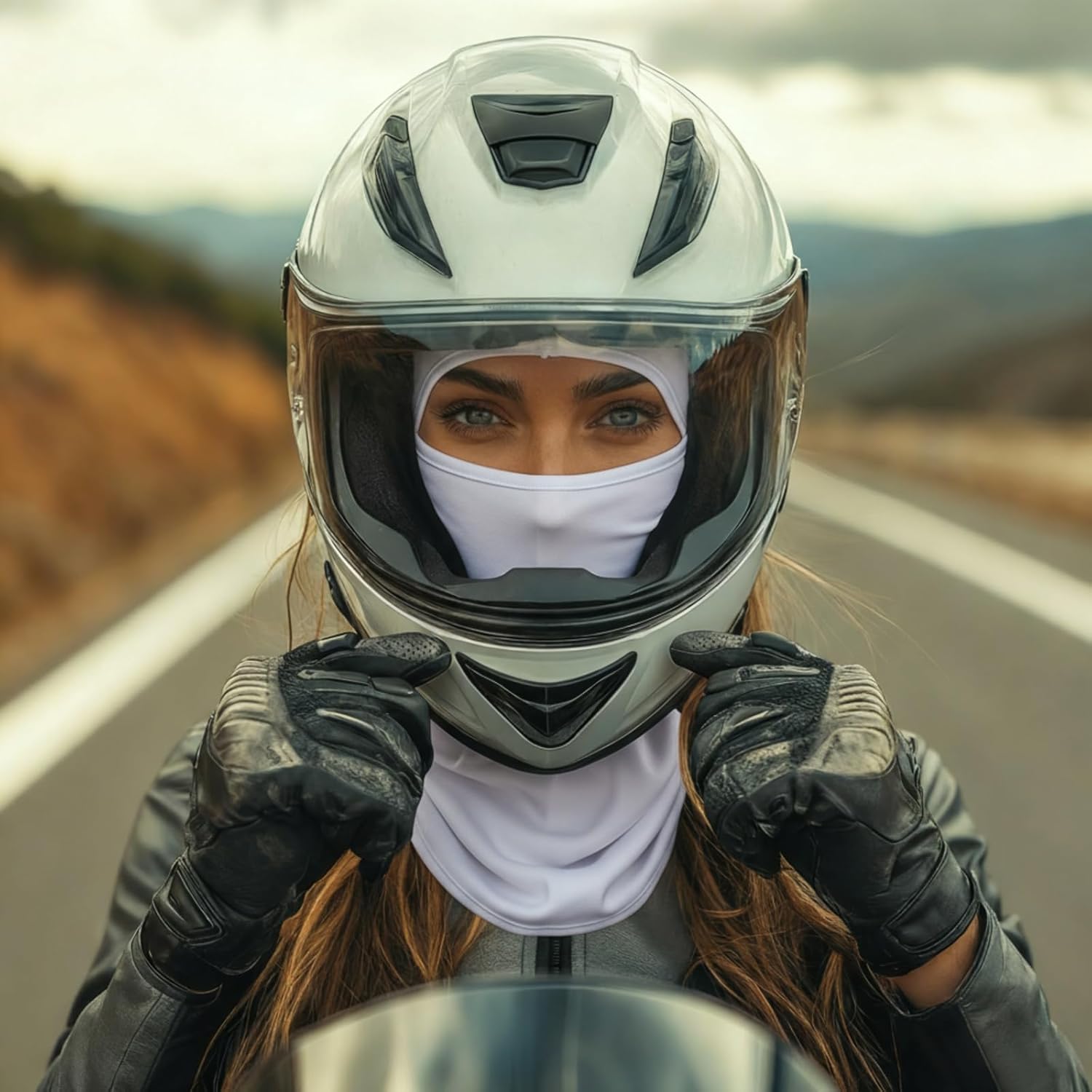 3 Pcs Racing Head Socks Balaclava for Men and Women Outdoor Lightweight Stretch Fit & Breathable Racing Balaclava for Auto Motorcycle White - Image 5