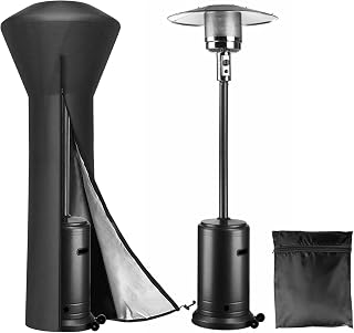 GCGOODS Patio Heater Covers with Zipper & Storage Bag, Waterproof Outdoor Standup Heater Cover, Weather Resistant, Black (95" Height x 36" Dome x 23" Base)