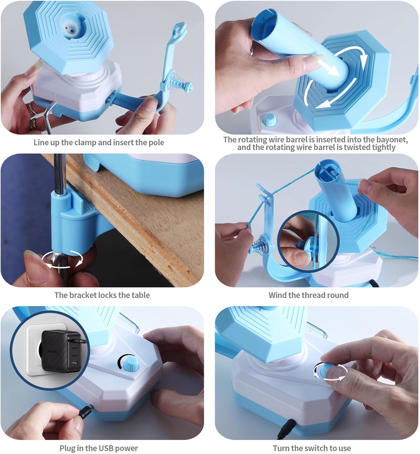 Electric Yarn Ball Winder Large Adjustable Wool String Winder
