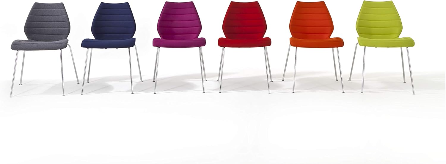 Kartell Maui Soft Chair by Tribute to Vico Magistretti, Pack of 2, Trevira Fabric Orange