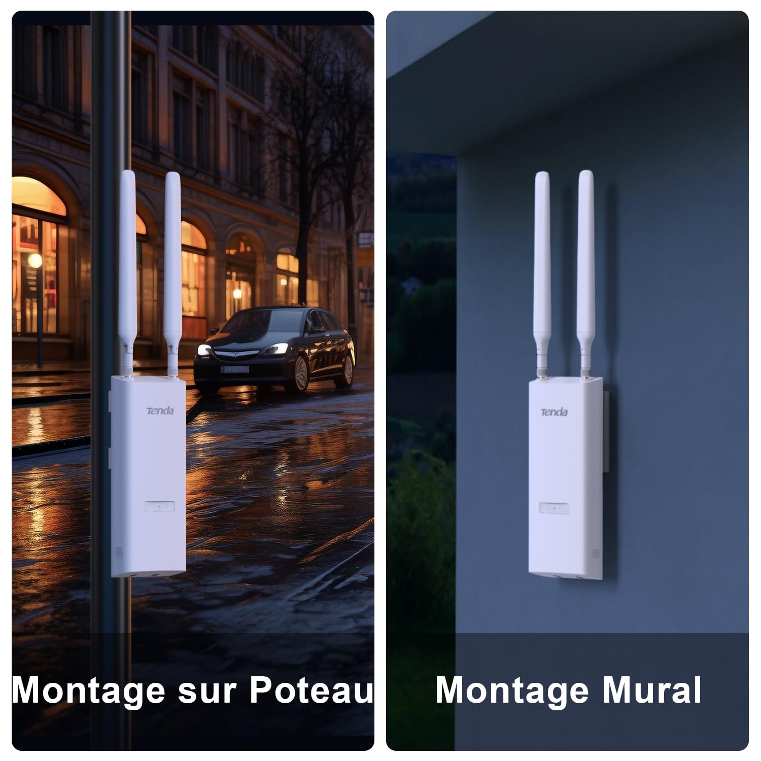 Tenda OAP1200 AC1200 Outdoor Gigabit Wireless Access Point, Dual Band, 1 Port Gigabit Ethernet Support PoE+/Passive PoE, Wall Mount/Pole, IP65 Waterproof, MU-MIMO, AP/Repeater Modes