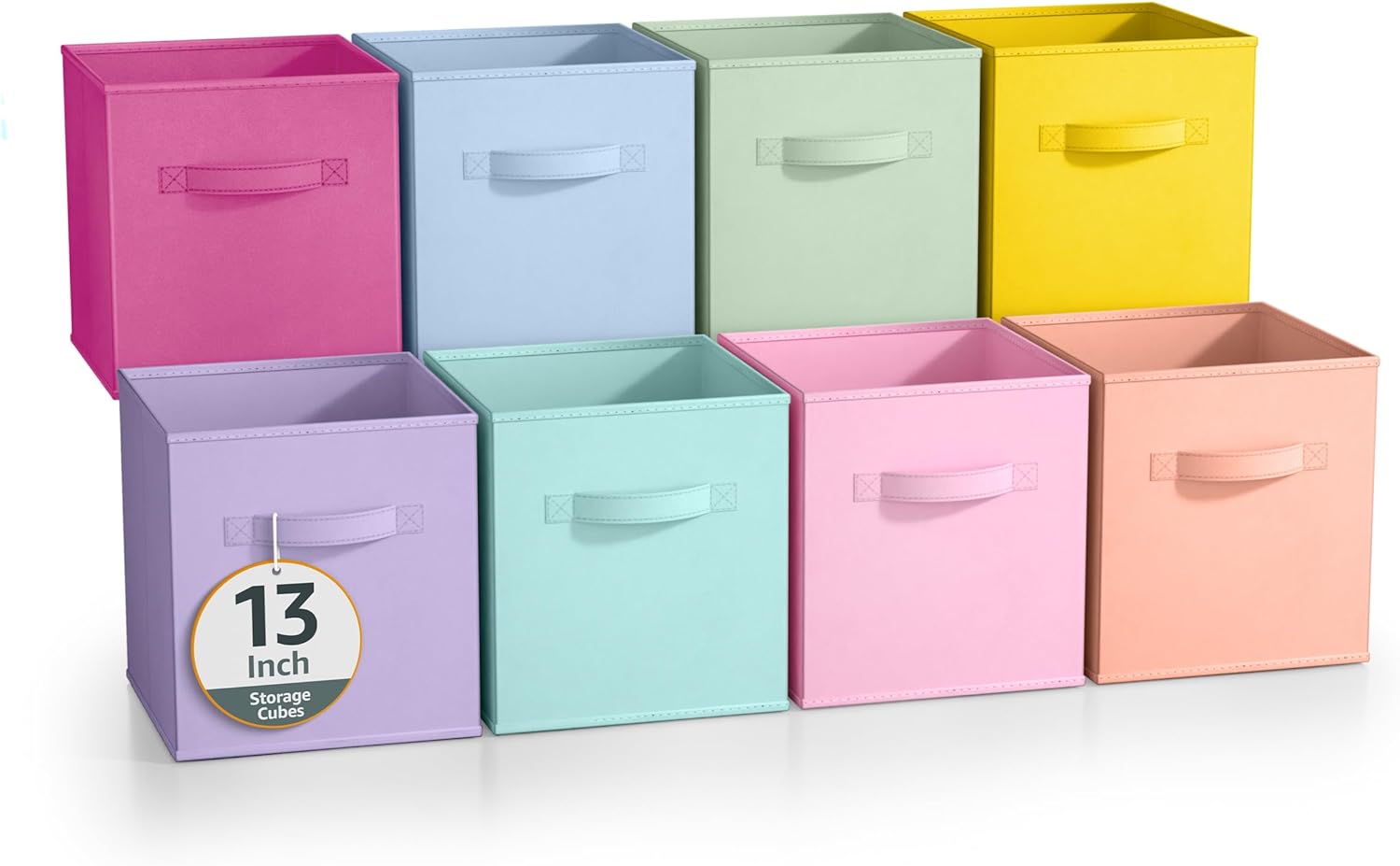 Sorbus Fabric Storage Cubes – 8 Foldable Storage Bins for Organizing Pantry, Cubbies, Toy Box – Clothes Storage & Closet Organizer – 13 Inch Collapsible Cube Baskets for Shelves with Handle Sorbus Fabric Storage Cubes – 8 Foldable Storage Bins for Organizing Pantry, Cubbies, Toy Box – Clothes Storage & Closet Organizer – 13 Inch Collapsible Cube Baskets for Shelves with Handle