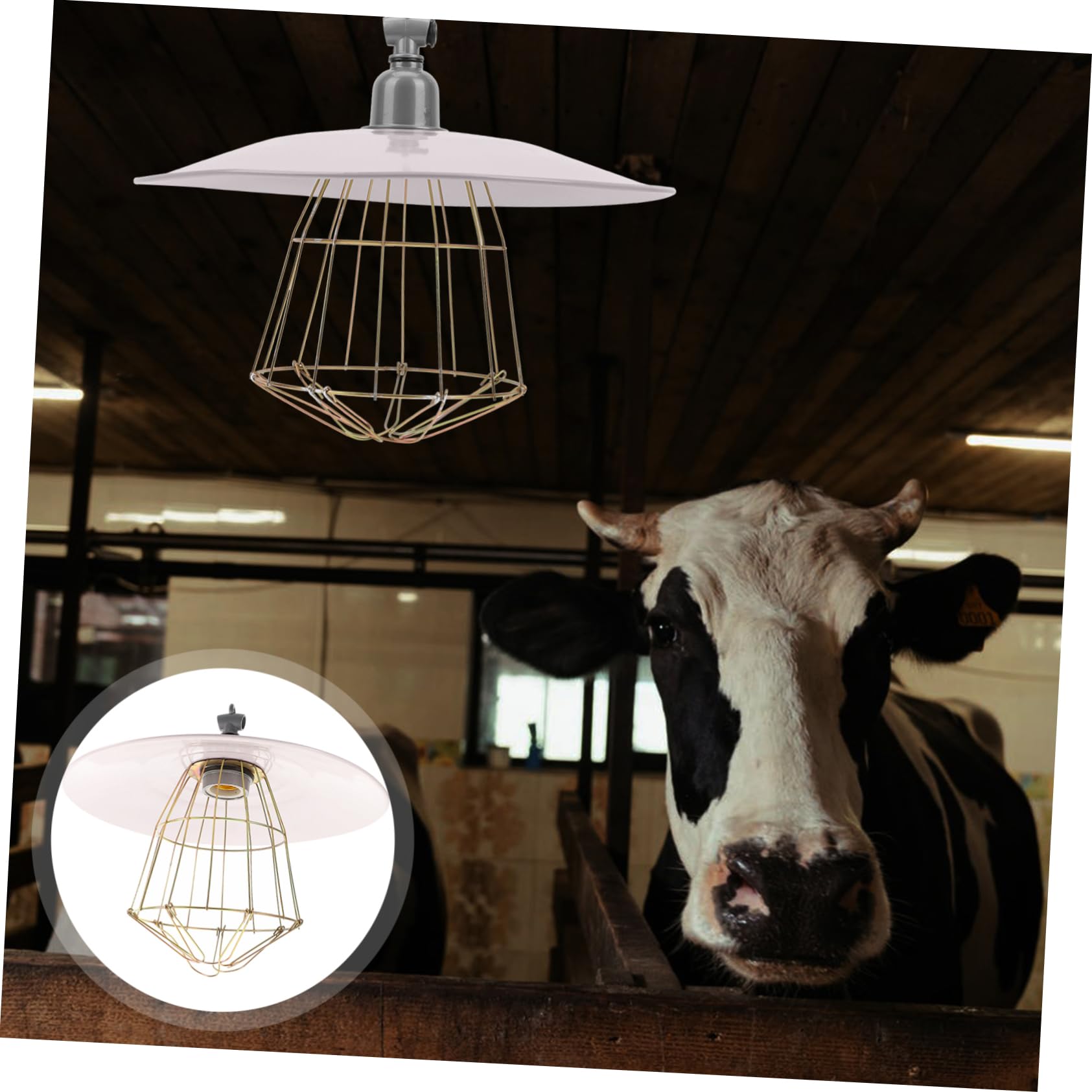 Lampada Riscaldante per Piccoli Maiali in Ferro, Bianca | Montaggio Semplice, Protezione Anti-scottatura, per Allevamento di Bestiame e Pollame