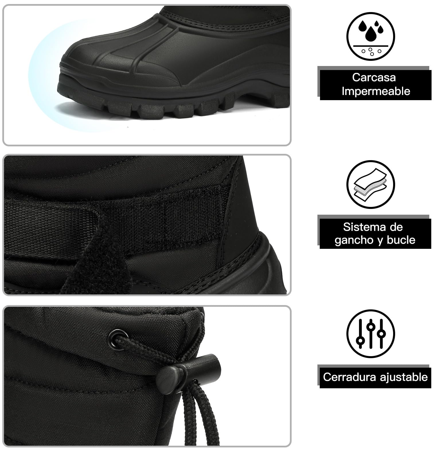 Kricely Botas de Nieve Impermeables Hombre Mujer Trekking Zapatos