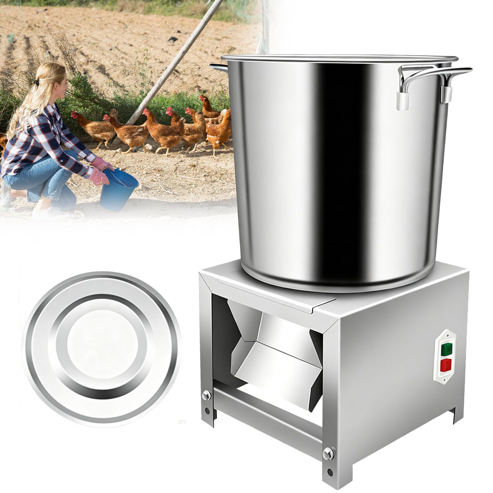 eQianyuan Electric Poultry Feed Grinder Machine 220V
