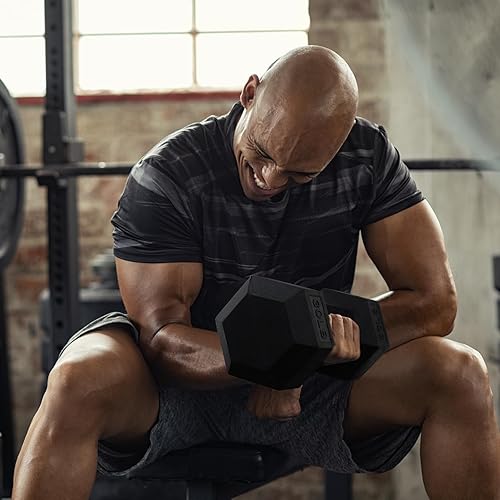 Miniatura 9 de RitFit Juego de mancuernas hexagonales de goma de 250 libras300 libras con estante de pesas, múltiples opciones de color disponibles, gran equipo de