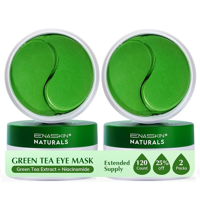 Enaskin Naturals Adesivos em Hidrogel para a Região dos Olhos com Chá Verde e Cafeína, Pacote com 2