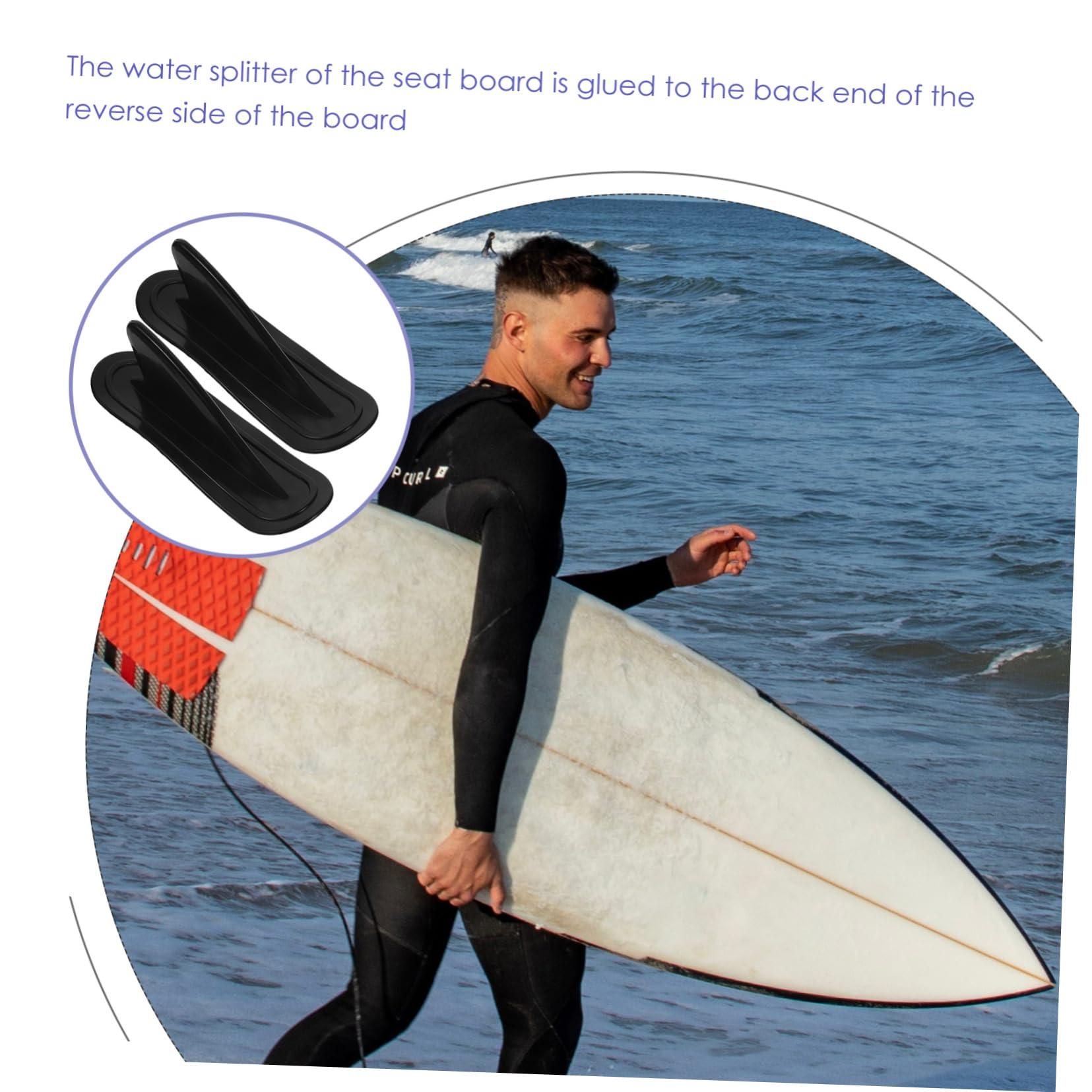 HANABASS Aleta De Desmontable para Tabla De Surf Inflable De Estabilidad Y Mejoradas Compatible Tablas De Paddle Surf Fabricada Material Duradero