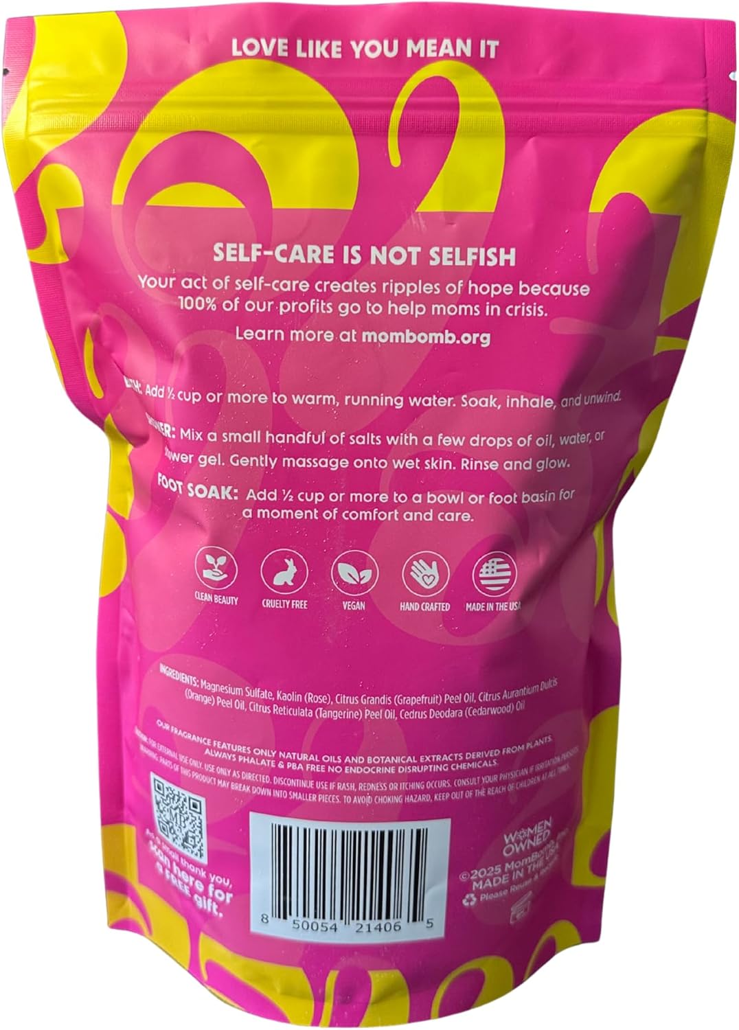 Mom Bomb Pink Himalayan Epsom Salt Bath Soak - Unscented – Natural Magnesium Salt with Essential Oils – Relaxing Aromatherapy for Stress Relief, Muscle & Foot Soak – Made in USA, 3 lbs image 4