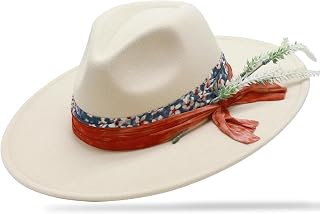 OIERFE Fedora Hat for Men & Women - 3.34 Inch Wide Brim Hat for Outdoor,Original Design Felt Hat with Gift Ready Packaging