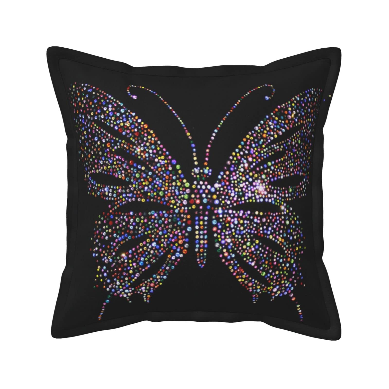 Housse de coussin papillon cuir luxe 45 cm décoration chaleureuse