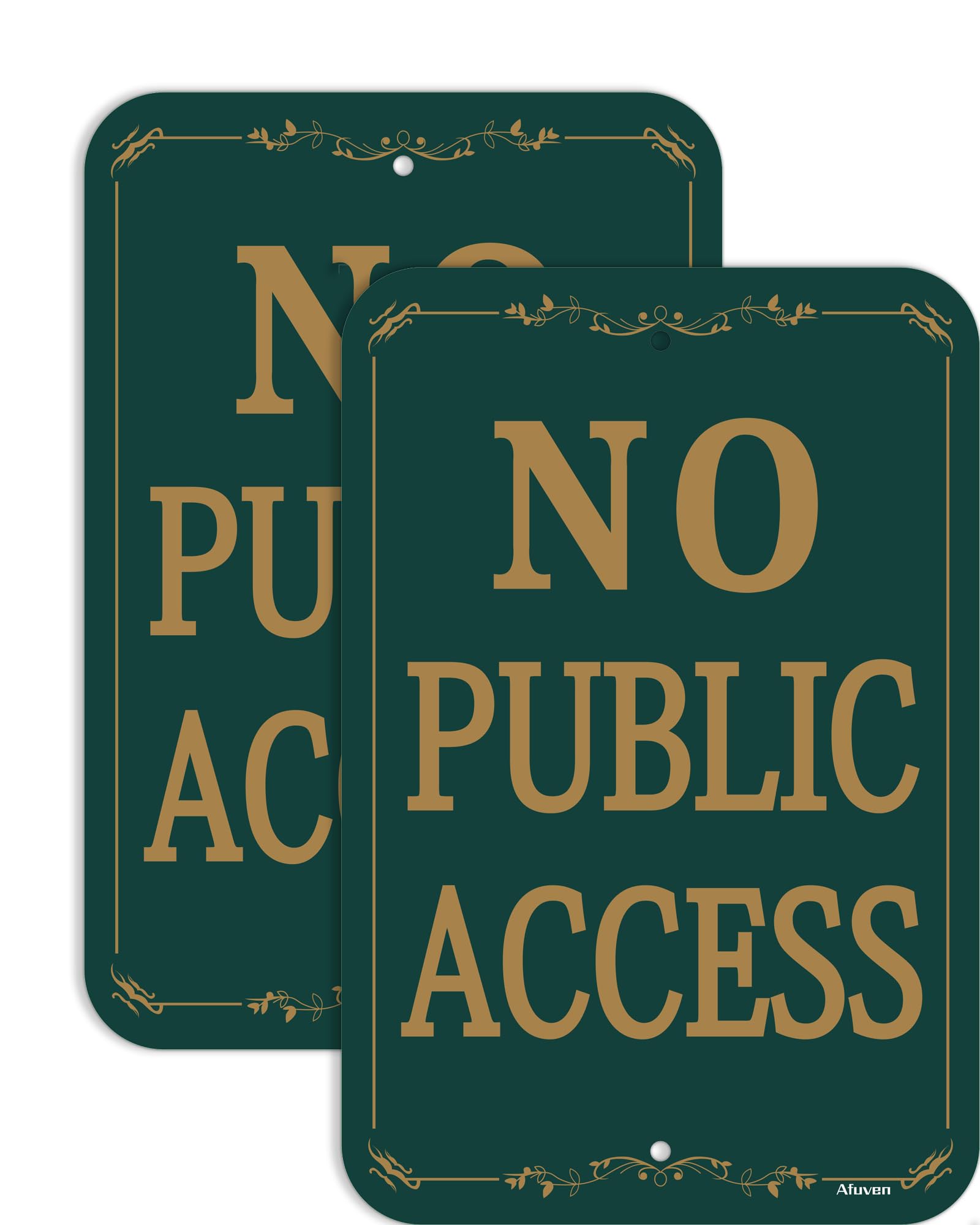 2 Pack No Public Access Signs No Entry Is Allowed Without Permission Signs 8" x 12" inches Metal Reflective Rust Aluminum UV Protected Waterproof Sturdy Easy Mounting