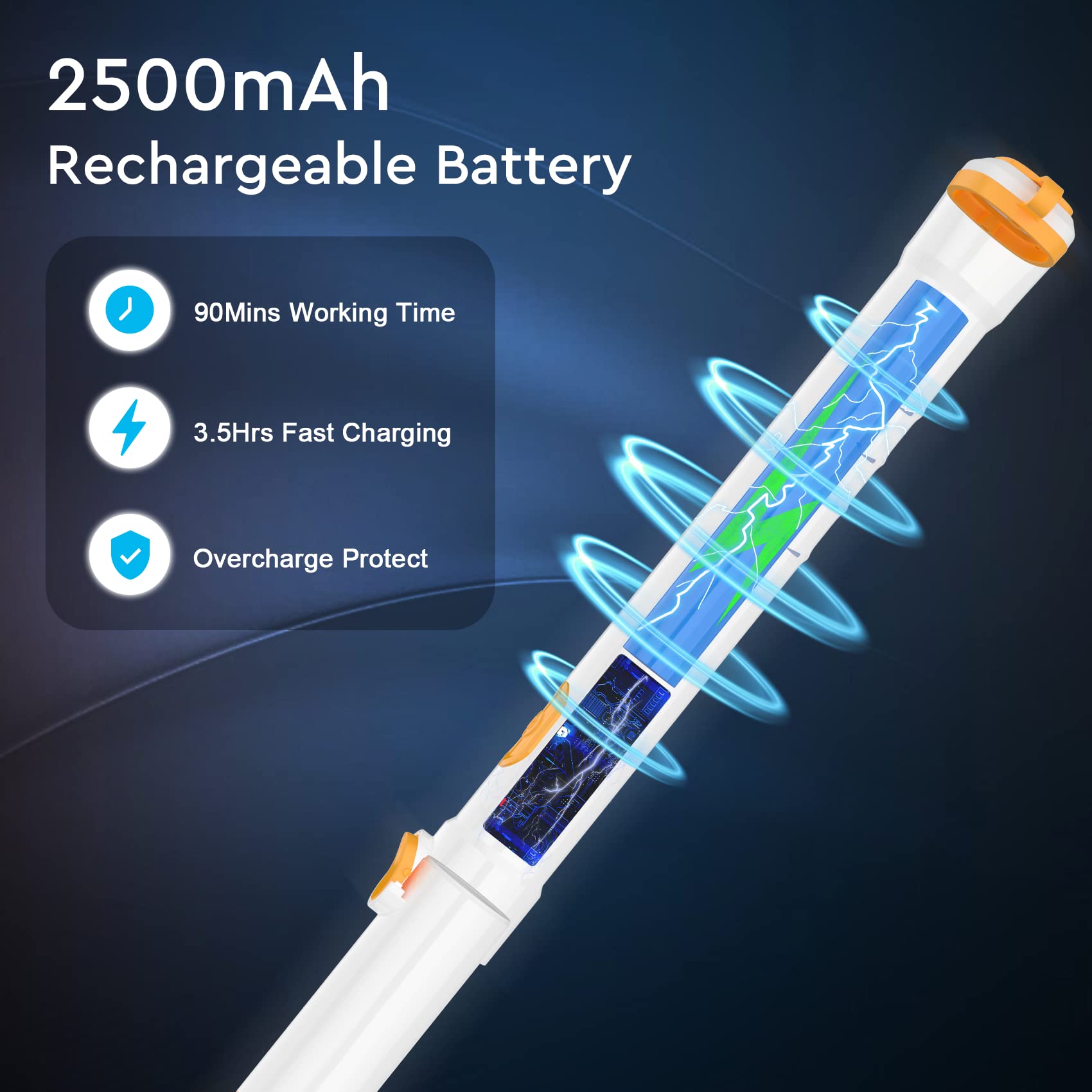 KiKoLin Estropajo eléctrico giratorio con control de velocidad de 2, cepillo de limpieza inalámbrico para baño, suelo, cocina con 4 cabezales de cepillo reemplazables y mango largo de extensión