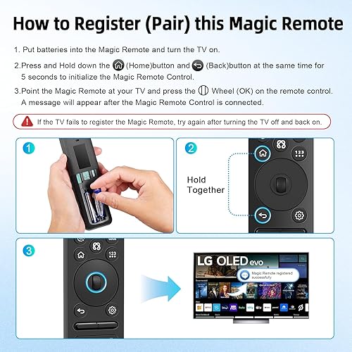 Miniatura 7 de Repuesto para LG MR25GA Magic Remote, compatible con televisores LG 2019-2025, incluye AI, puntero y voz Alexa, para televisores inteligentes, para