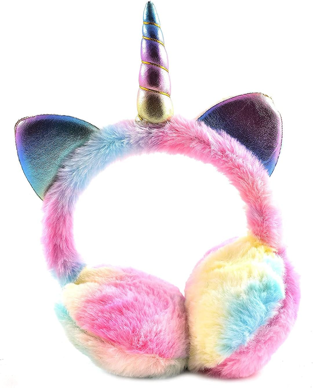 MAGICGirls Colorful Faux Fur Unicorn Ear Muffs Winter Ear Warmer Earmuff with Glitter Ears