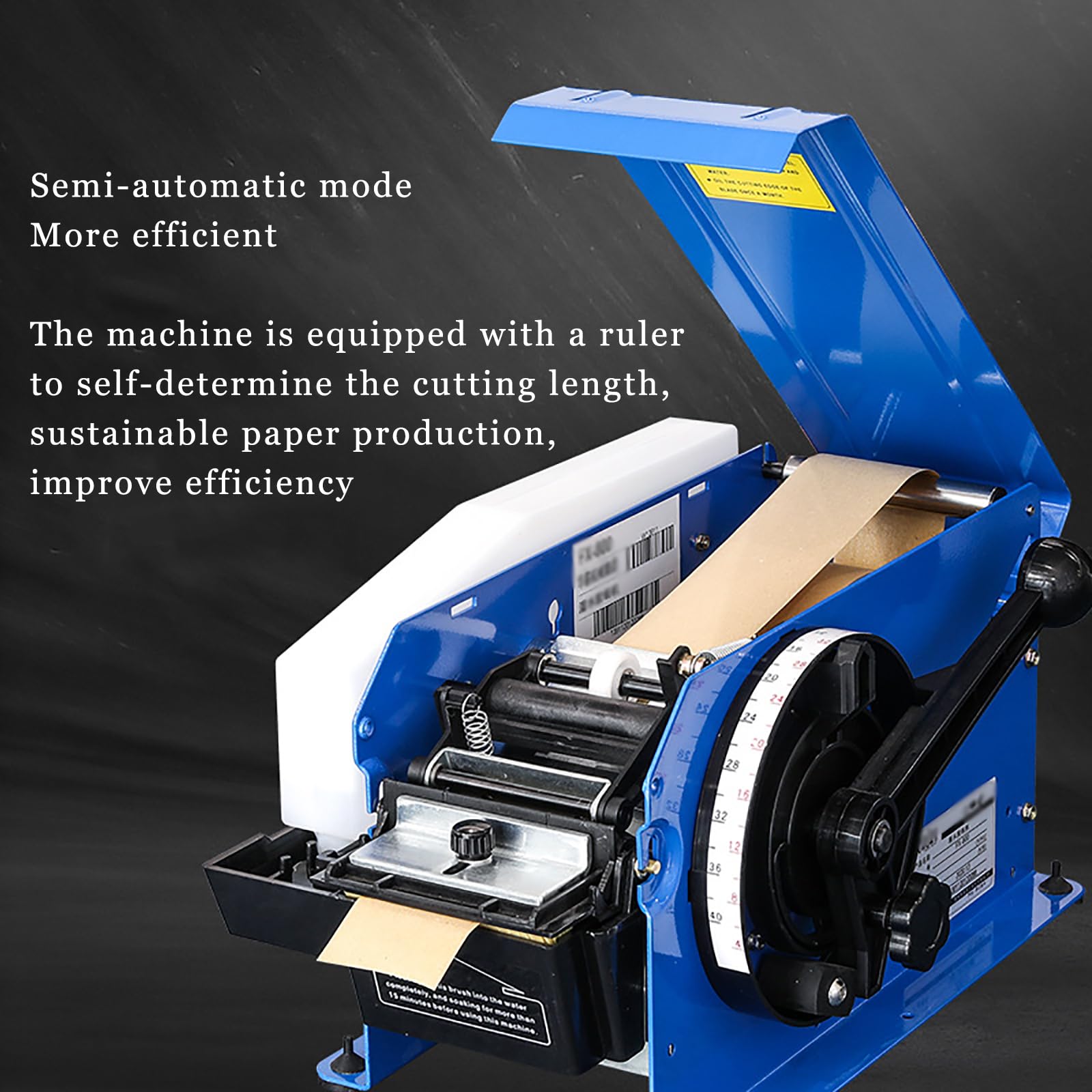 Dozownik taśmy Kraft, półautomatyczny dozownik taśmy aktywowanej wodą z regulowaną długością cięcia 10-100 cm, szerokość 2-10 cm, trwały do uszczelniania opakowań kartonowych
