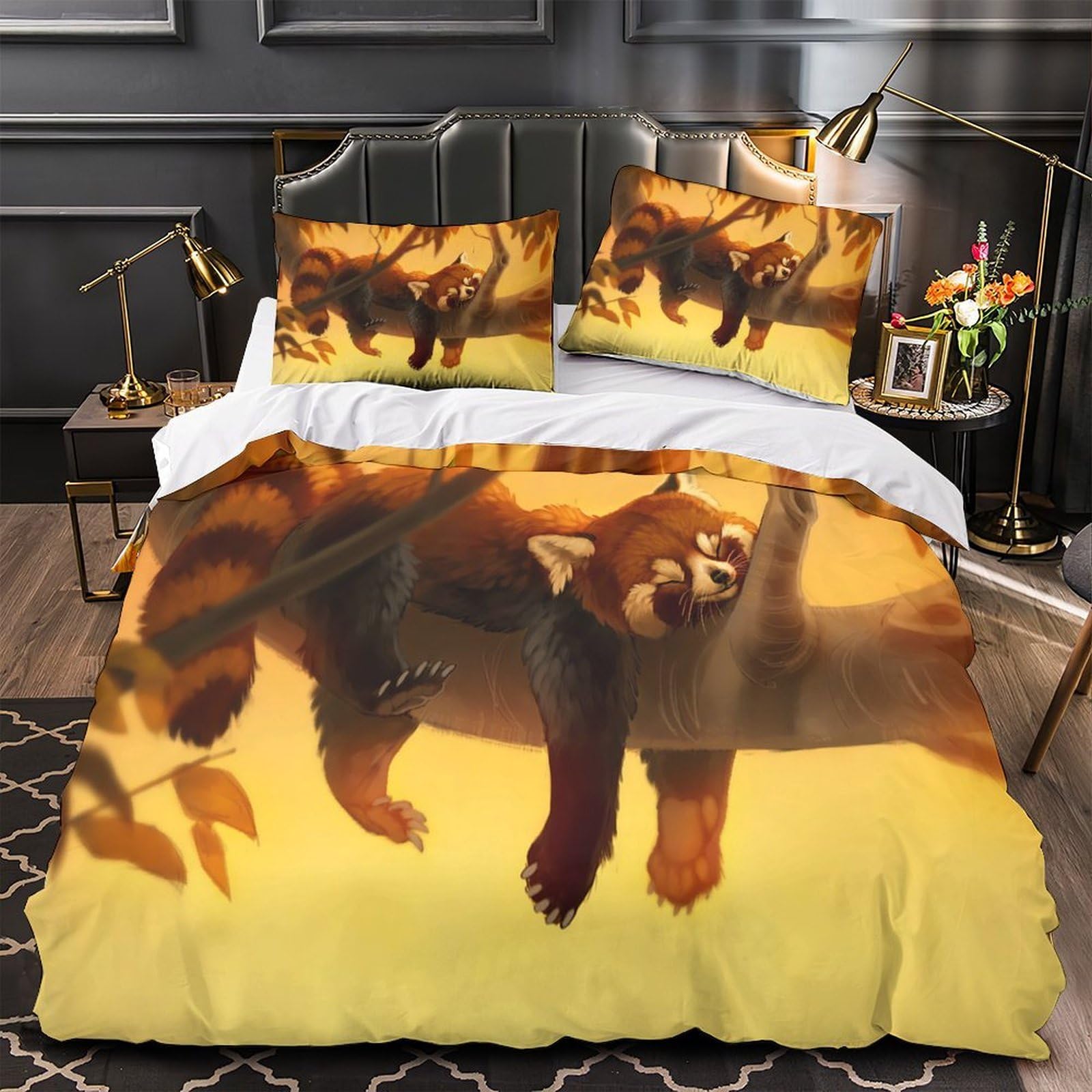 Parure de lit panda roux pour créer un cocon nature dans une chambre d'ado