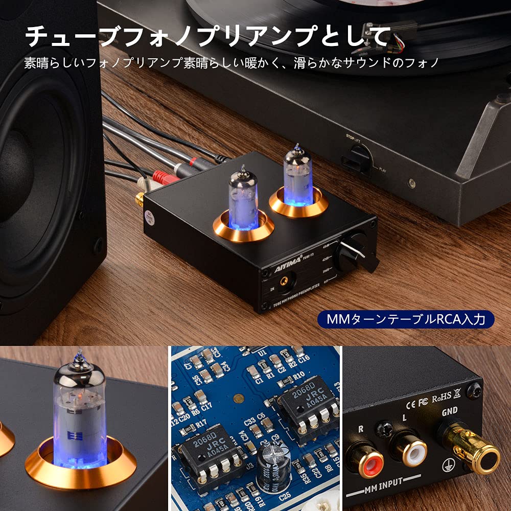 Amazon.co.jp: AIYIMA TUBE-T3 6A2真空管レコードプレーヤー