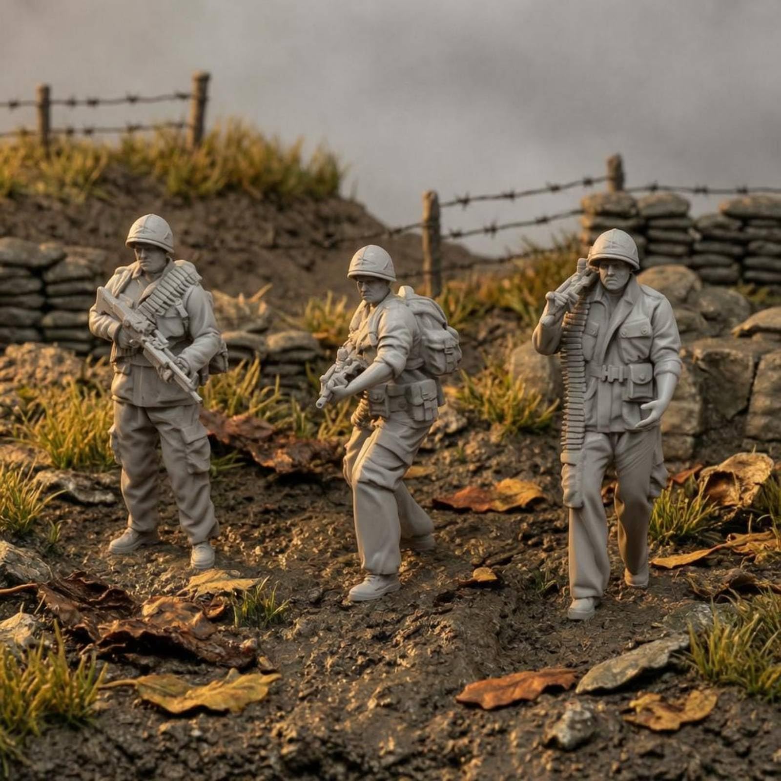 TAIZhiChen 10 Pieces Soldatini in Resina Non Dipinti Soldatini da Dipingere Monopezzo Kit Modello Soldato in Resina per Esposizione, 1/35 5 CM
