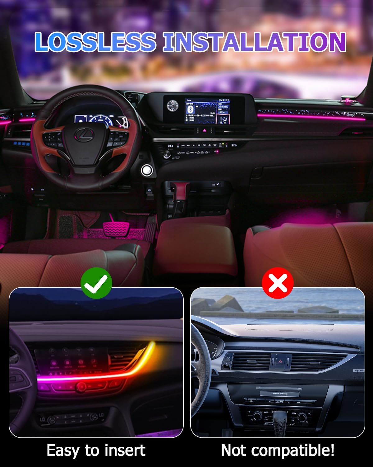 Auto Led Innenbeleuchtung,6M/5 In 1 RGB Auto Innenraumbeleuchtung,12V - Foto 2