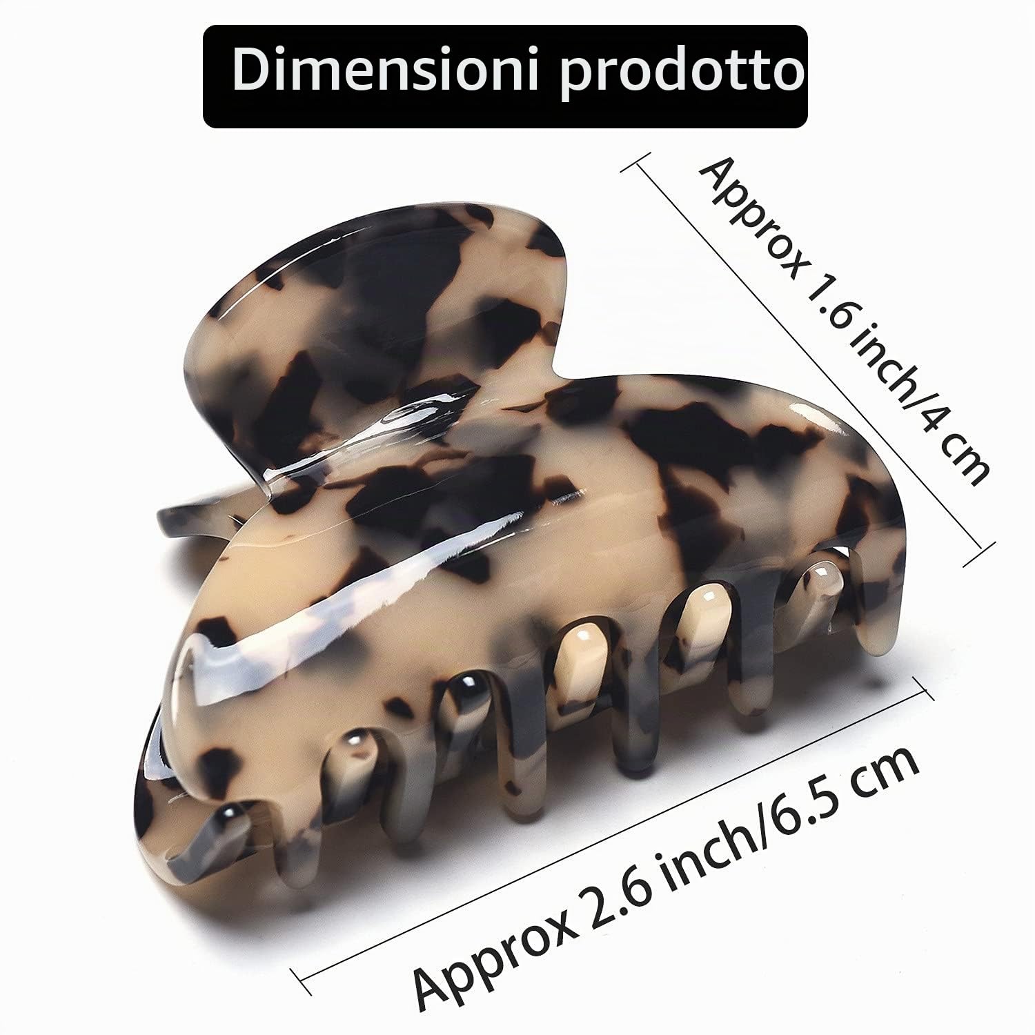 3 fermagli per capelli di medie dimensioni, per capelli spessi e sottili, 6,5 cm, in celluloide, fermagli per capelli da donna, medi, 3 colori