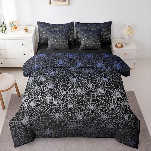 Erosebridal Spider Web Sheet Set Full Size Happy Halloween 7 Pcs Comforter Set G