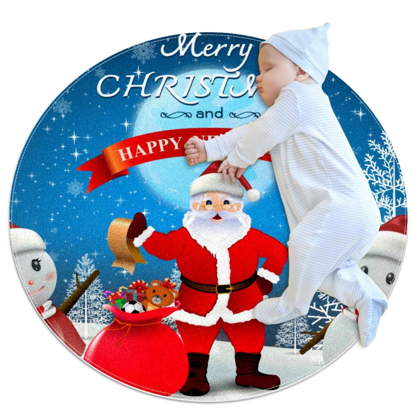Tapis ronds antidérapants Joyeux Noël, le cadeau idéal pour décorer la chambre