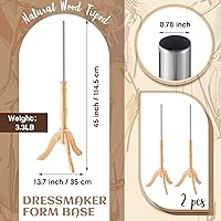 Vista 2 de Leinuosen Juego de 2 soportes de maniquí de madera, trípode, modista, forma de base, soporte para vestido de 45 pulgadas, compatible con la mayoría