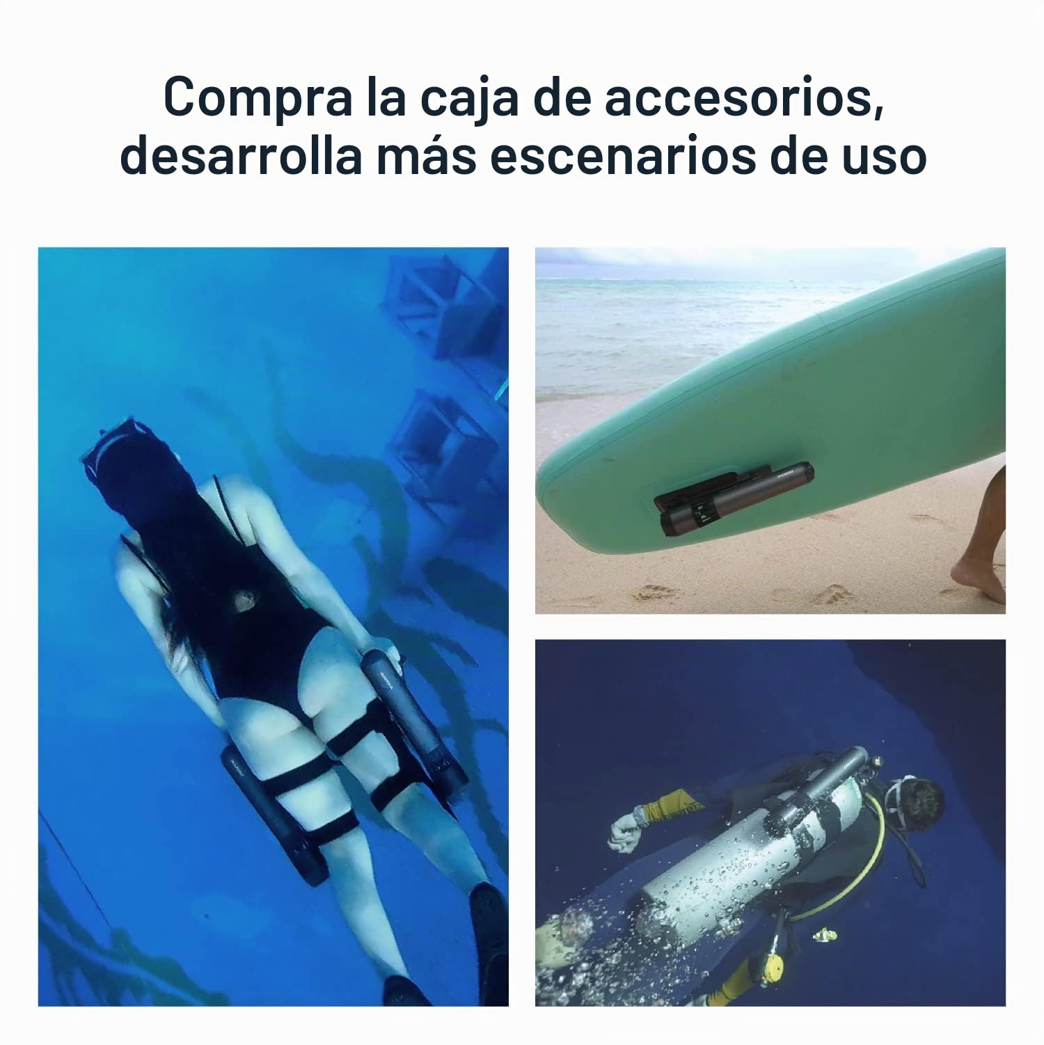 Waydoo Subnado - Patinete subacuático con control de pulgar para tabla de remo SUP, adecuado para piscina, buceo y esnórquel, scooter de agua compacto y portátil para adultos y niños
