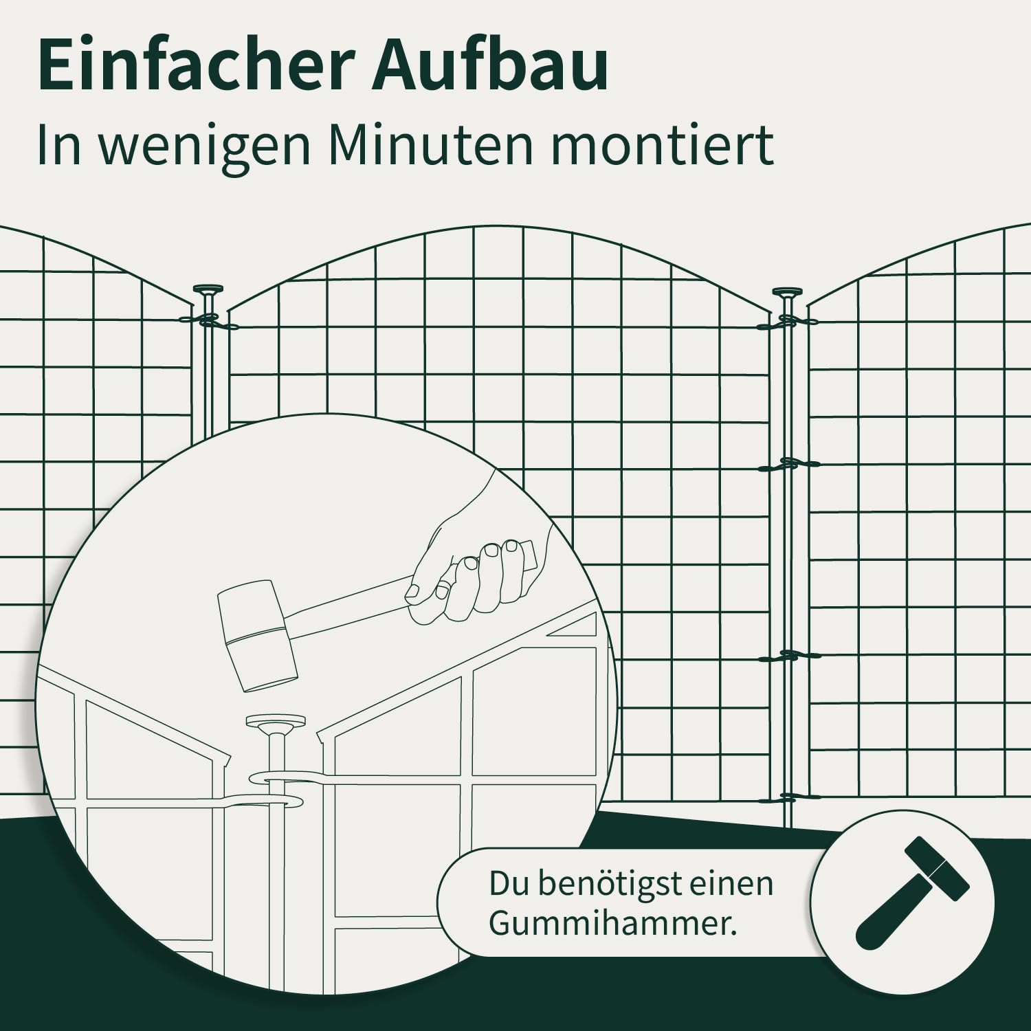 VERDOBA Teichzaun Gartenzaun Komplettset - Metall 10 Zaunelemente - Zaun für den Garten, Gitterzaun Set Oberbogen - für Hunde (10x Oberbogen, Anthrazit - RAL 7016)