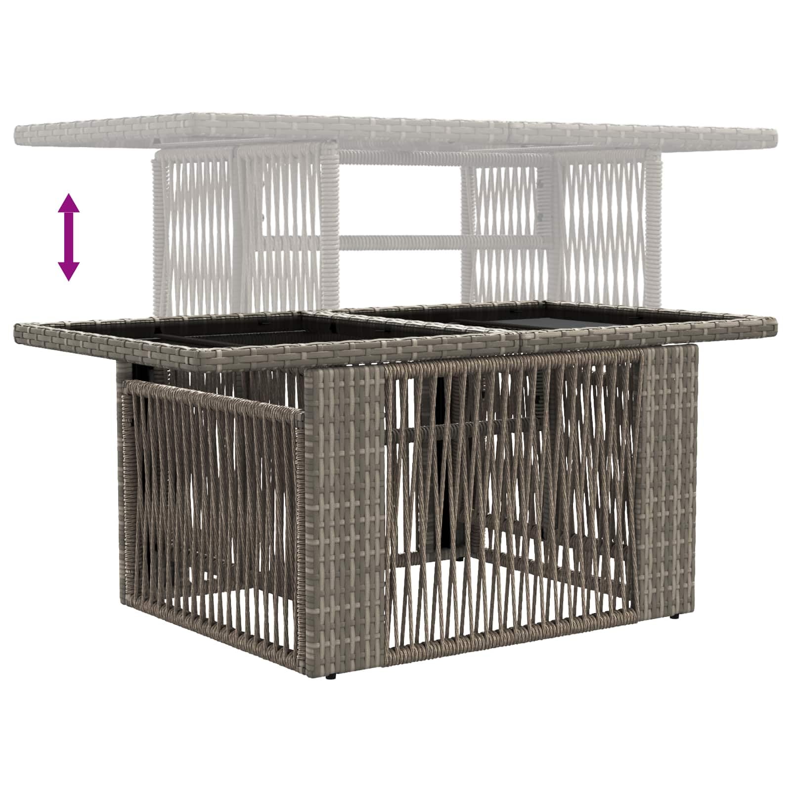 Garten-Sofa-Set, 11-teilig, grau, Polyrattan