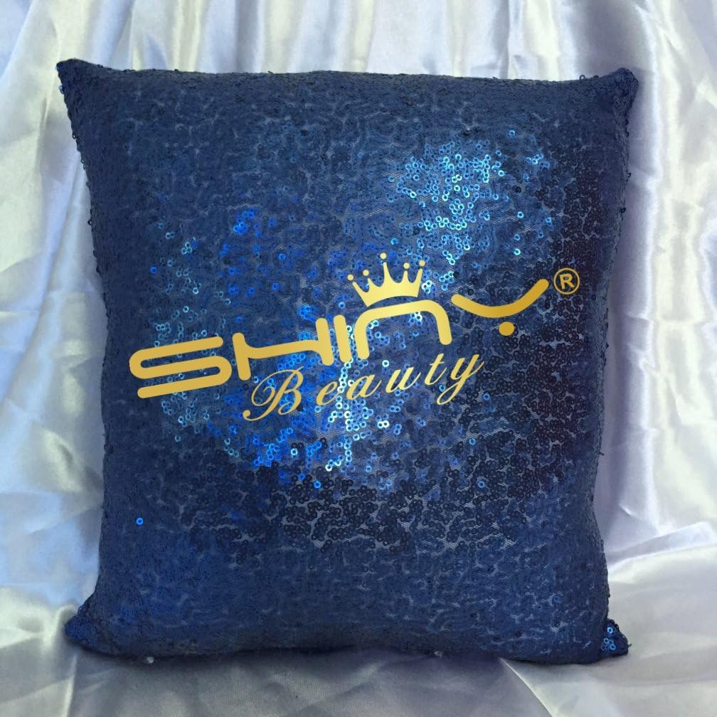 ShinyBeauty Sofa Pillow Covers,NavyBlue Sequin Pillow Cover