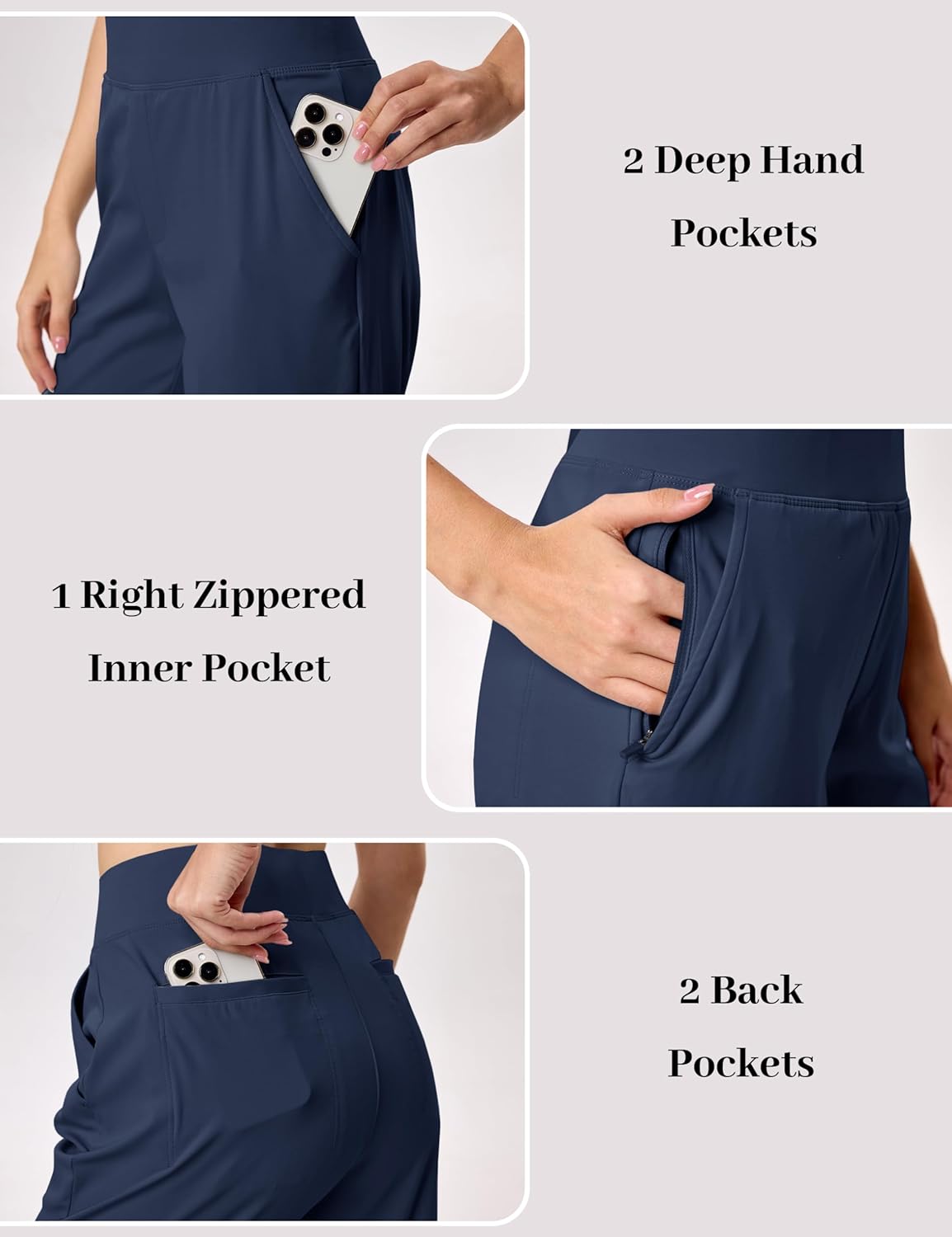 MAGCOMSEN Womens Golf Pants UPF 50+ High Waisted Stretch 7/8 Ankle Dress Work Casual Slack Summer Travel Pants 5 Pockets - Image 6