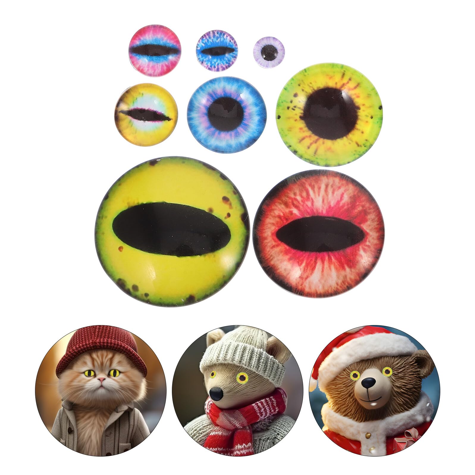 160 Cabujones de Ojos de Seguridad de Vidrio, Forma Redondeada Tipo Cúpula, para Muñecas de Arcilla y Joyería DIY