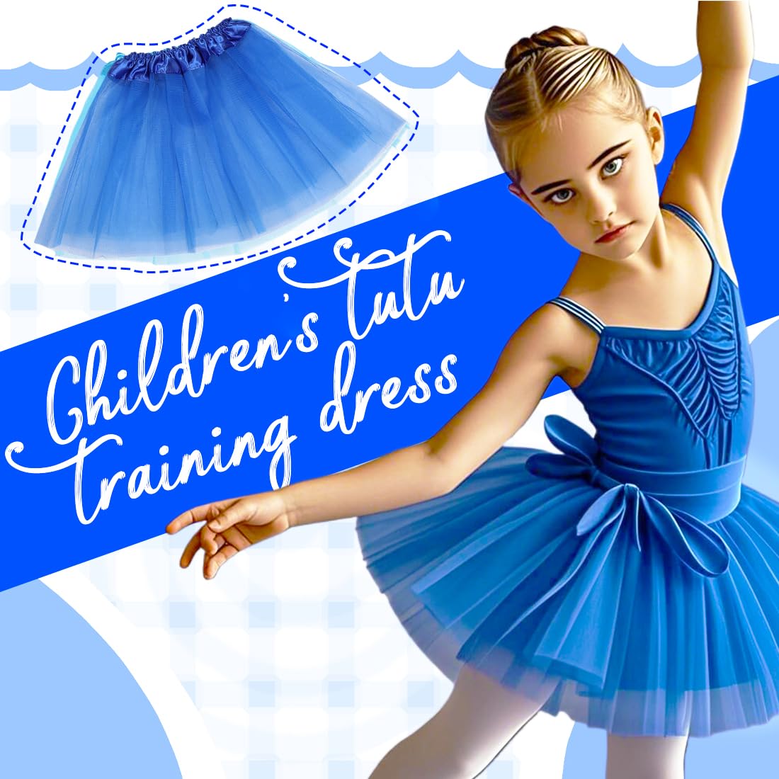 Jupe Fille Caffe’ D’orzo Bleu Tulle Avec Ceinture Dorée - Taille 8 - Occasion Très Bon état